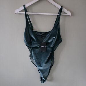 NWT Forever 21 M Y2K Whimsigoth Fairy Grunge Goth Velvet Lace Bodysuit